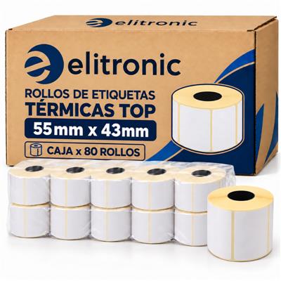 Rollo de etiqueta termica 55mm x 44mm x 450 Buje 40mm - Caja x 80 *PARA BALANZA*